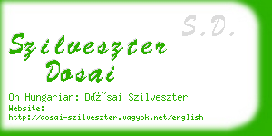 szilveszter dosai business card